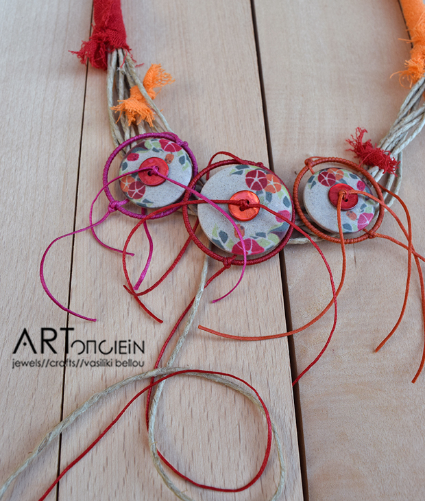 Statement necklace with flowers by Rachil Andreadou